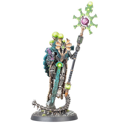 Miniatuur van Orikan de Diviner uit Warhammer 40.000 Necrons Xenos reeks, gedetailleerd model op basis van sci-fi ontwerp.