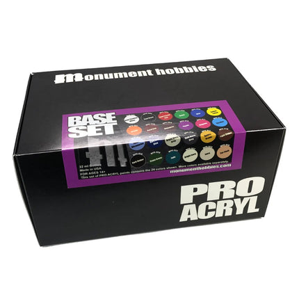 Pro Acryl Base set met 24 kleuren acrylverf, veelzijdige verf voor kunst en hobby, kleurrijk en gemakkelijk te gebruiken.