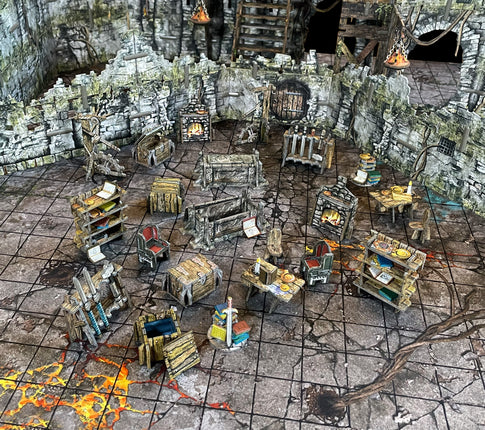 Dungeon Furniture van Battlesystems, gedetailleerde dungeon terrain onderdelen voor tabletop rollenspellen.