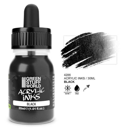 Acrylic Inks - Opaque Black 30ml