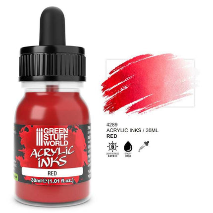 Acrylic Inks Opaque - Red 30ml