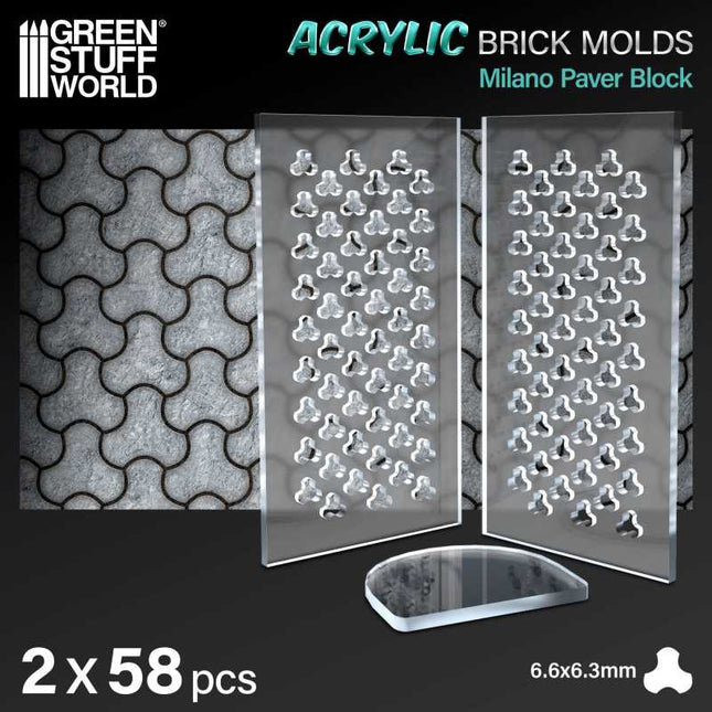 Acrylic Brick molds - Round Dumble paver