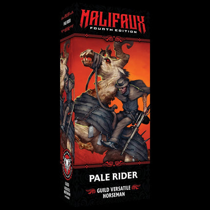 Miniatuur van de Pale Rider uit Malifaux 4e editie, gedetailleerd beeld van de Malifaux miniaturen collectie