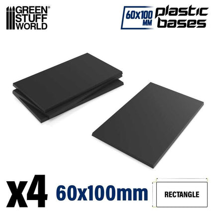 Black Plastic Bases - rectangular 100x60mm