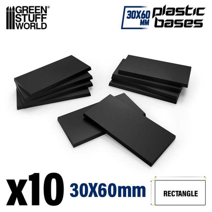 Black Plastic Bases - rectangular 30x60mm