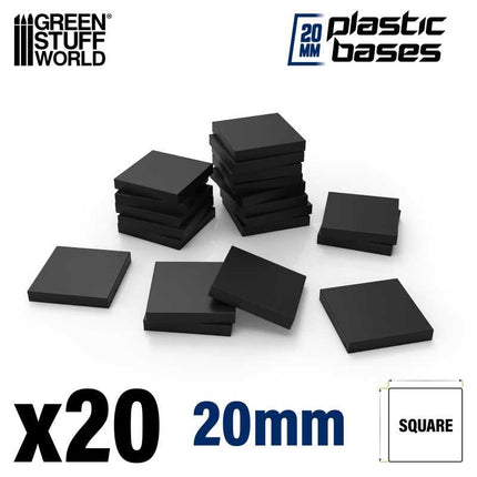Black Plastic Bases - Square 20mm