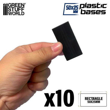 Black Plastic Bases - rectangular 25x50mm