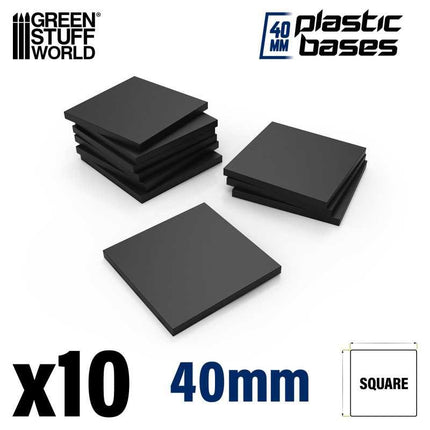 Black Plastic Bases - Square 40mm