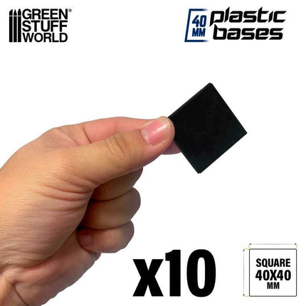 Black Plastic Bases - Square 40mm