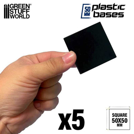 Black Plastic Bases - Square 50mm