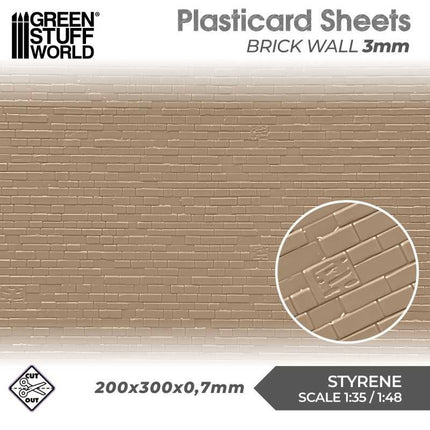 Plasticard - Brick Wall 3mm
