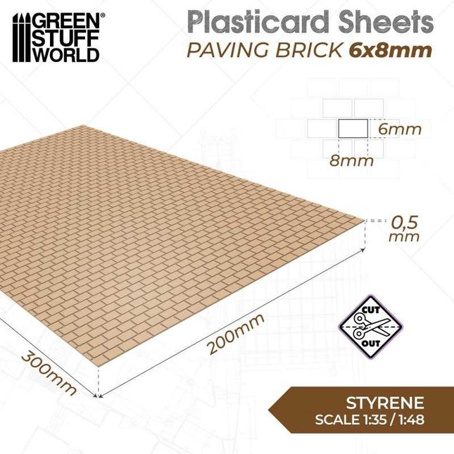 Plasticard - Paving Brick 6x8mm