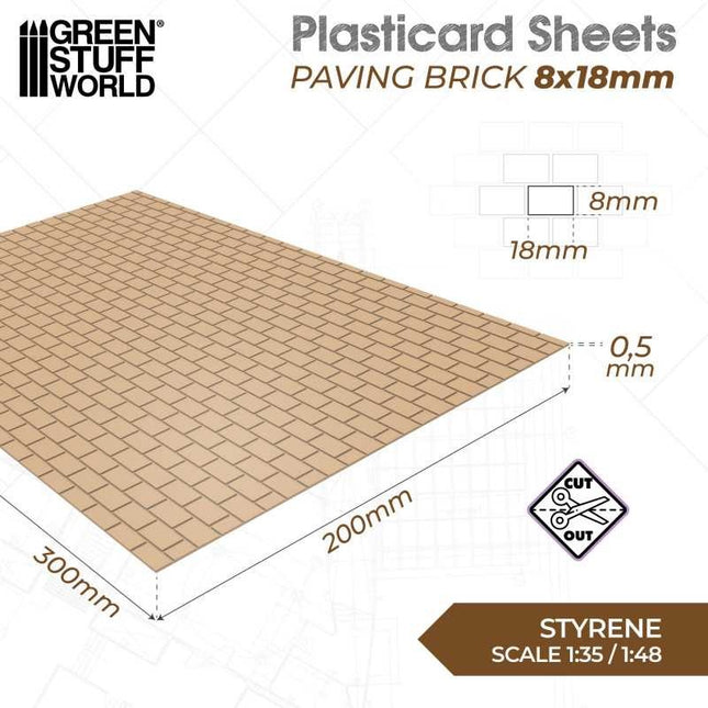 Plasticard - Paving Brick 8x18mm