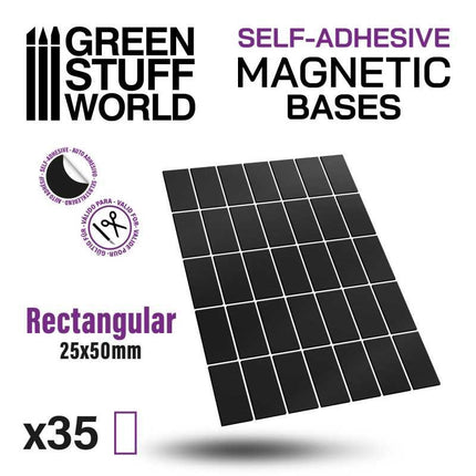 Rectangular Magnetic Sheet (zelfklevend) - 25x50mm