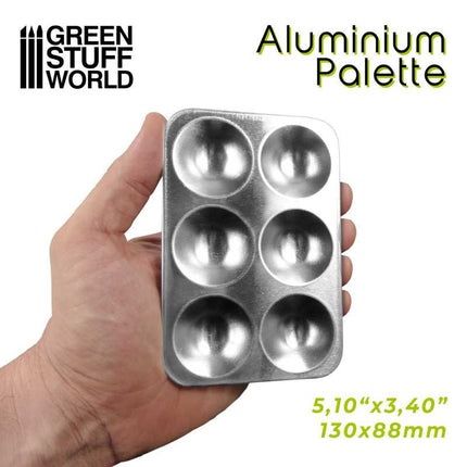 Rectangular aluminium palette (6 reservoirs)
