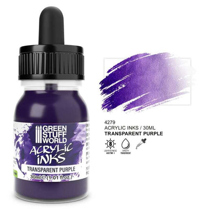 Acrylic Inks - Transparent Purple 30ml