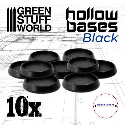 40mm zwarte holle bases (10st)