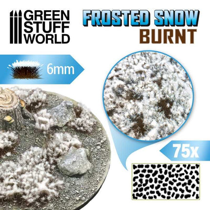 Frosted snow 6mm tufts - burnt