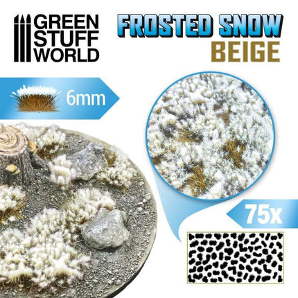 Frosted snow 6mm tufts - beige