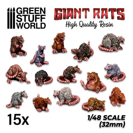 Giant rats (15st) resin ongeverfd