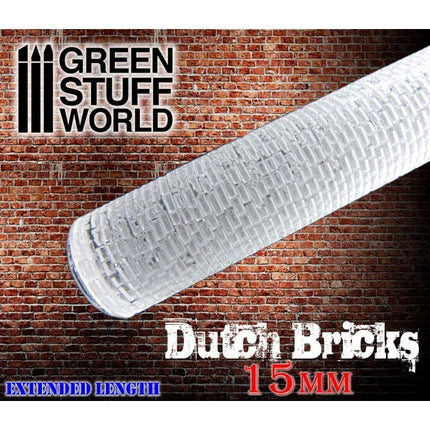 Rolling pin Dutch bricks 15mm - figuur roller Nederlandse klinkers 15mm