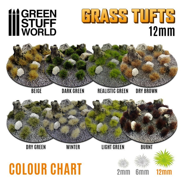 Droog groen turfts - groene struikjes 12mm