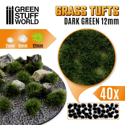 Donker groene tufts - struikjes 12mm