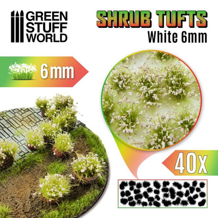 Shrubs tufts - bloemstruik white green 6mm