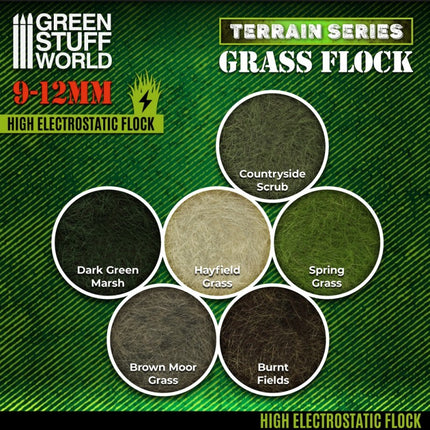 Dark green marsh static grass flock 9-12mm 200ml