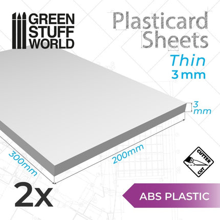 ABS Plasticard A4 - 3 mm x2 sheets