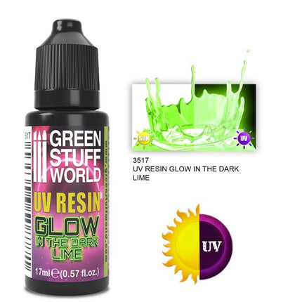 UV resin 17ml Lime Green - Glow in the Dark