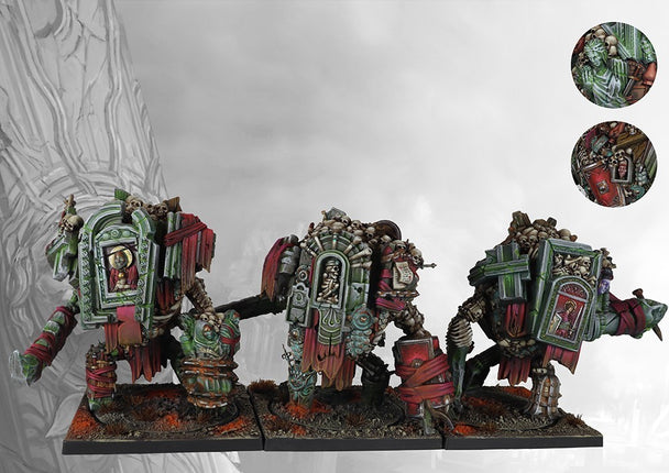 Conquest Old Dominion Bone Golems miniatuur met gedetailleerde skeletachtige figuren voor bordspellen