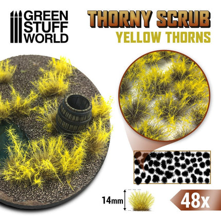 Thorny spikey scrub tufts yellow