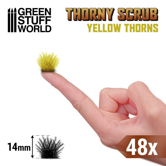 Thorny spikey scrub tufts yellow