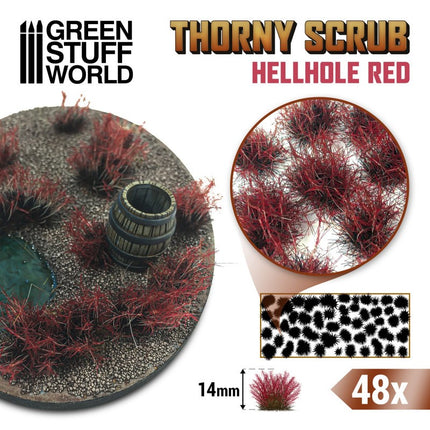 Thorny spikey scrub tufts hellhole red