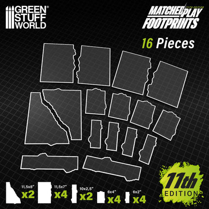 11th Edition Terrain Footprints (pack 16 pieces)