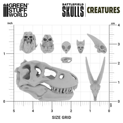 3D Printed - 300x Battlefield Creature Skulls 1:48-1:35