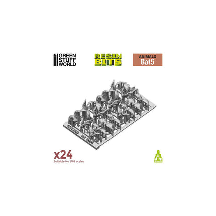 3D geprinte vleermuizen set van GreenStuffWorld, gedetailleerde vleermuizen voor 3D printprojecten.