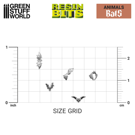 Drie 3D-geprinte vleermuizen set van GreenStuffWorld, gedetailleerd en geschikt voor hobby- en creatieve projecten.