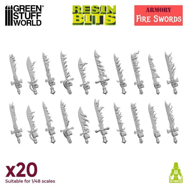 3D print sets Armory Fire Swords (20st)