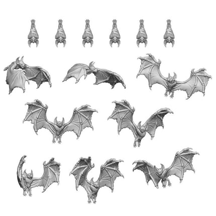 3D geprinte set van grote vampier vleermuizen door GreenStuffWorld, gedetailleerde modellenset voor hobby en miniaturen.