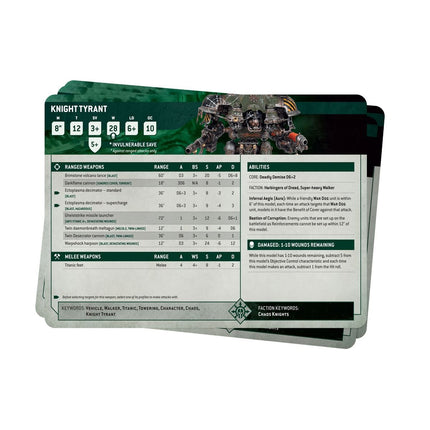 40K Chaos Knights Datasheet Cards