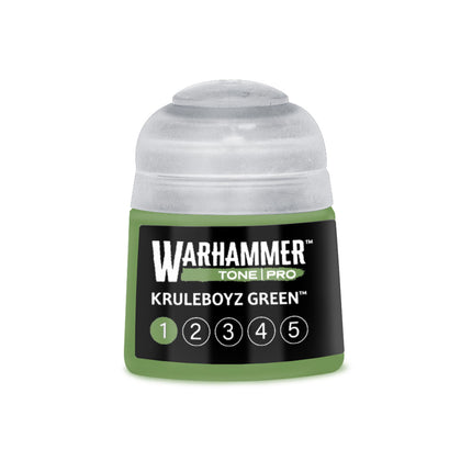 Groene verf van Warhammer Colour Tone Pro Kruleboyz voor miniaturen, 112 ml, gedetailleerd zichtbaar in de afbeelding