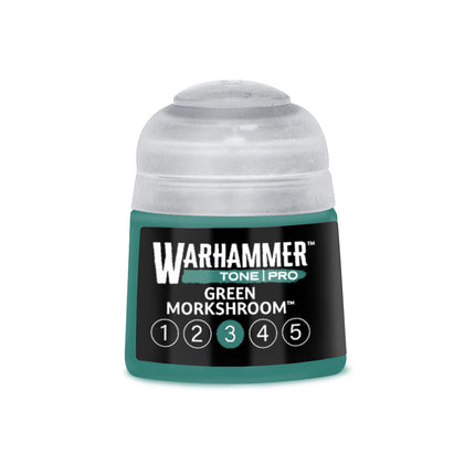Groene verfpot van Warhammer Colour Tone Pro Green Morkshroom, 3D-basisverf voor miniaturen en modellengroei