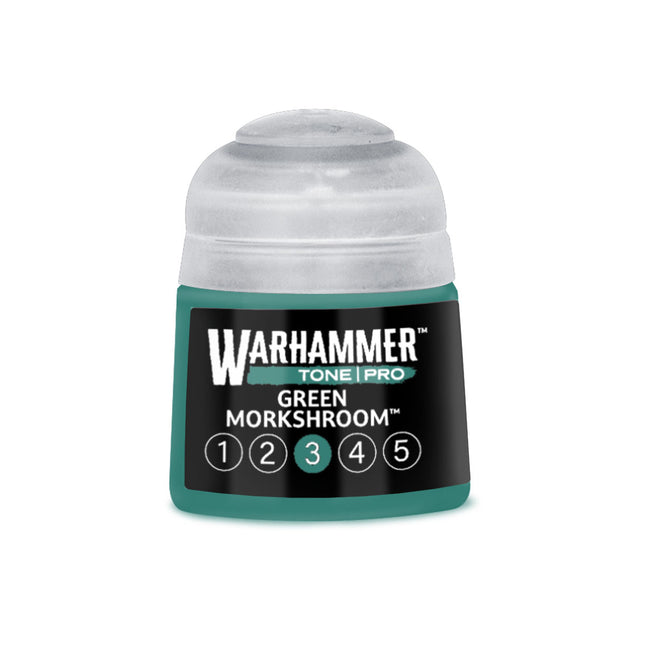 Groene verfpot van Warhammer Colour Tone Pro Green Morkshroom, 3D-basisverf voor miniaturen en modellengroei