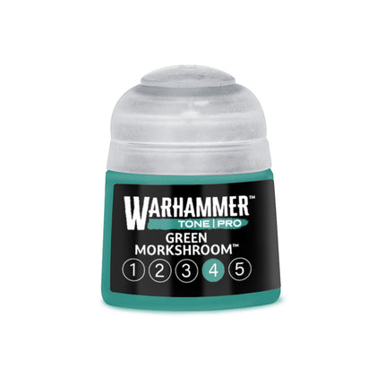 Groene verfpot Warhammer Colour Tone Pro Green Morkshroom, 412 ml, verf voor miniaturen en modellen