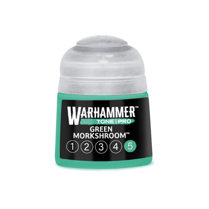 Groene verfpot van Warhammer Colour Tone Pro Green Morkshroom 512ml, geschikt voor miniaturen en hobbyprojecten
