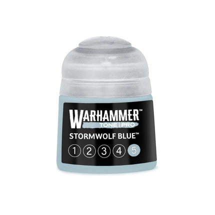 Blauwe verfpot van Warhammer Colour Tone Pro Stormwolf Blue 512ml voor modelbouw en miniaturen
