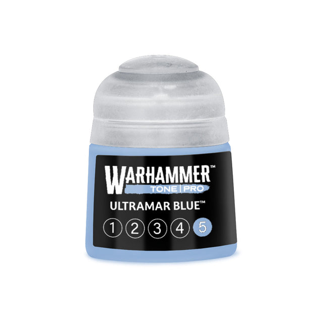 Warhammer Colour Tone Pro Ultramar Blue 5 verf in 512ml fles, heldere blauwe kleur voor model- en miniatuurverf.