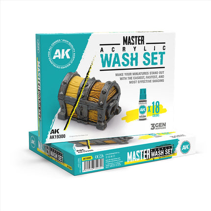 AK Master Acrylic Wash Set Full Range 18